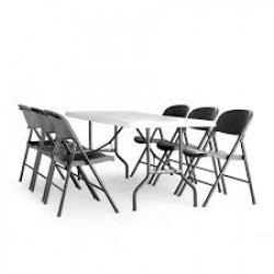 6ft Table & 6 Chair Pack (Black)