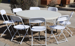 Round Table & 8 Chair Pack (white)